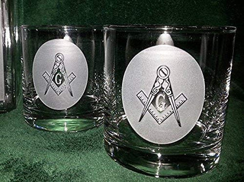 Personalized Masonic Rocks Glasses - Set of 2
