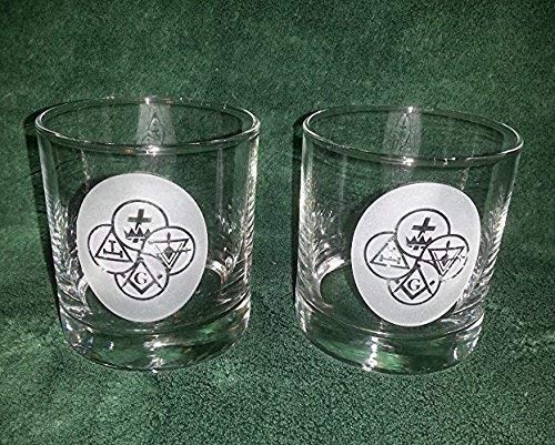 Personalized Masonic Rocks Glasses - Set of 2